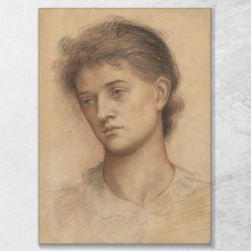 Portrait Head Of A Woman Evelyn De Morgan