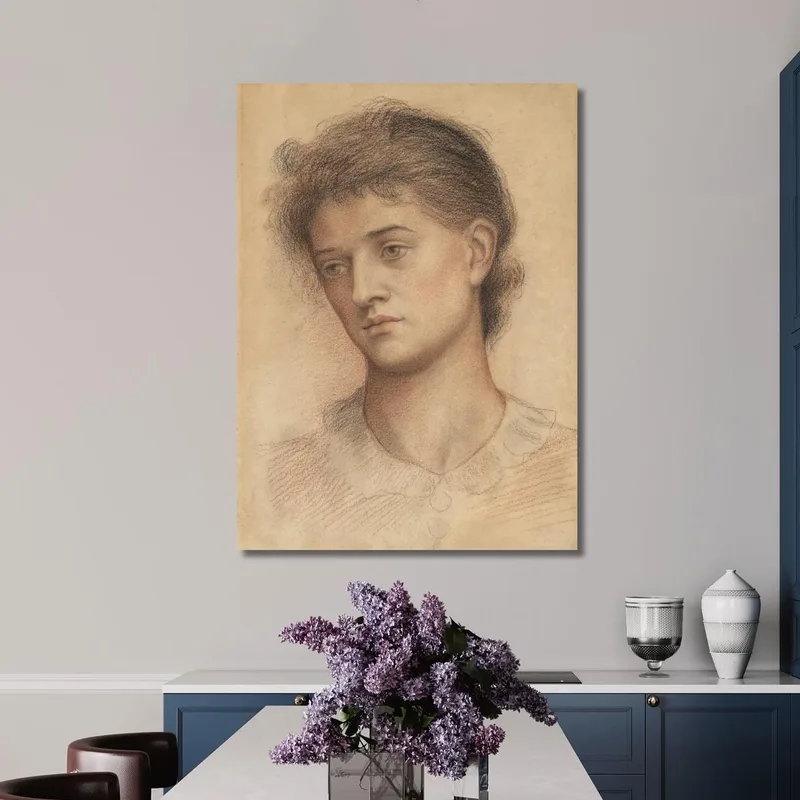 Portrait Head Of A Woman Evelyn De Morgan