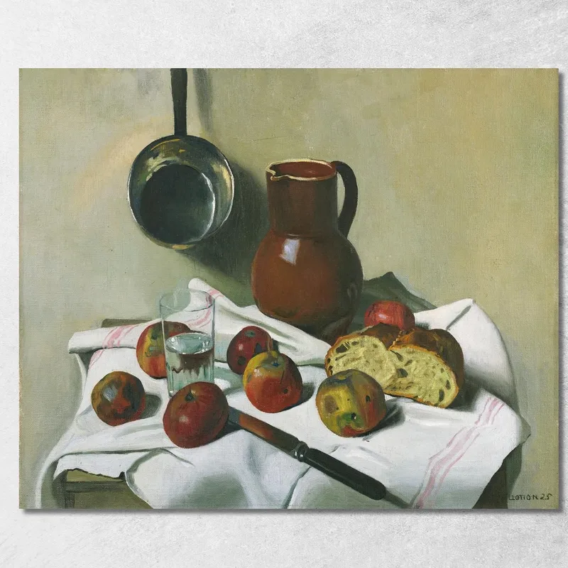 Mele Brocca Bicchiere D'Acqua E Pentola Di Latta Félix Vallotton quadro stampa su tela