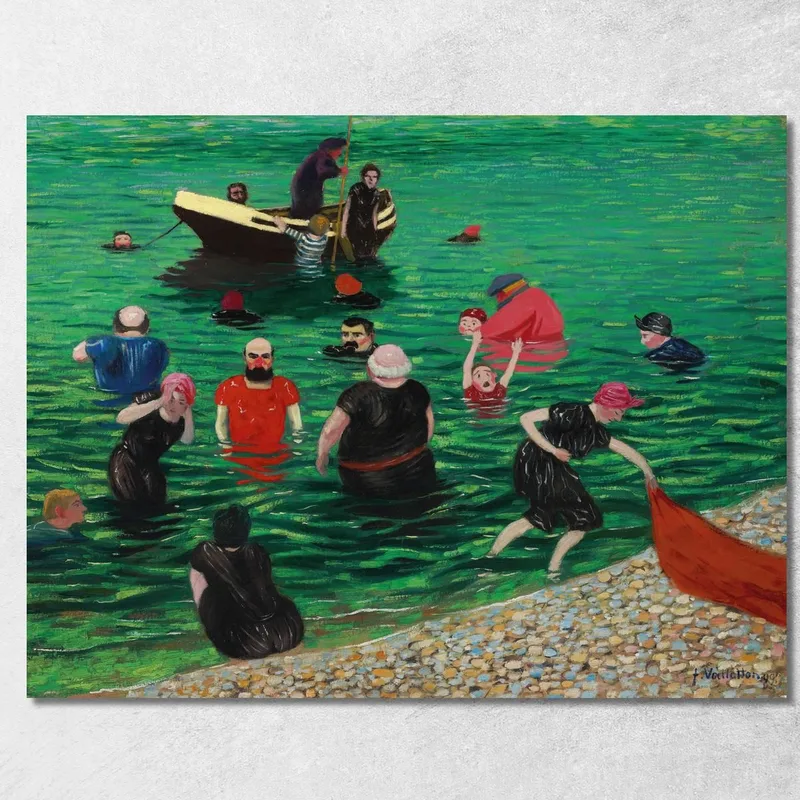 Nuotare A Etretat Félix Vallotton quadro stampa su tela