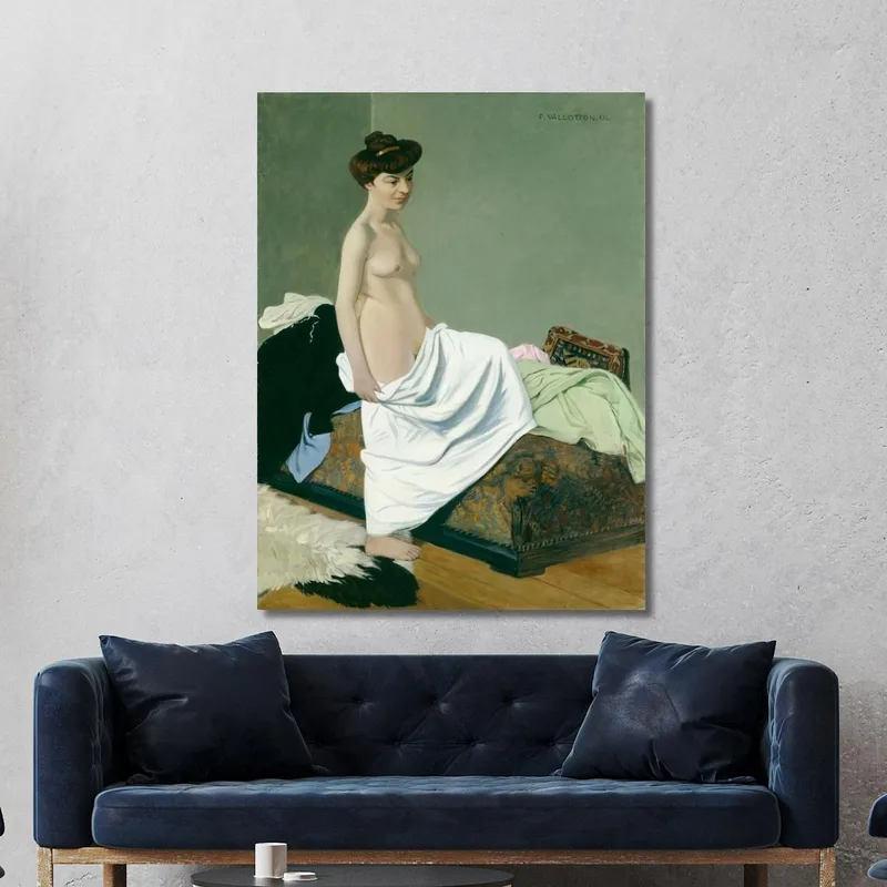 Stehender Akt Kleid Auf Dem Knie Haltend Félix Vallotton