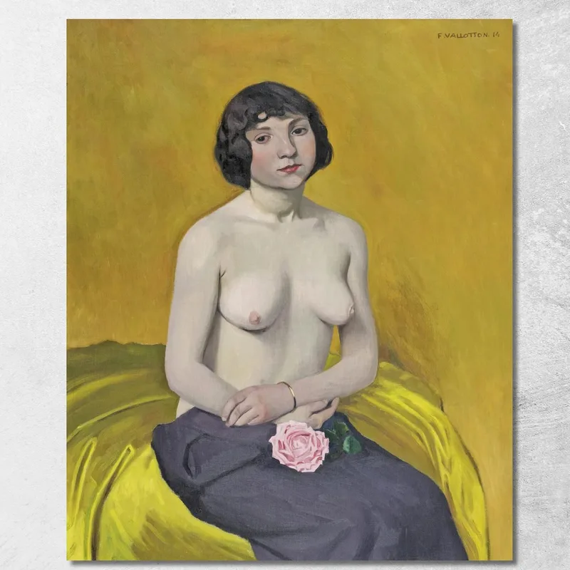 Mujer Con Rosa Félix Vallotton cuadro en lienzo