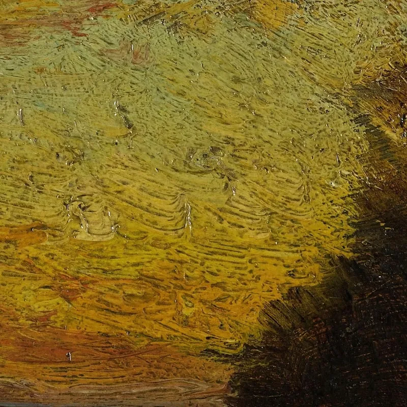 Barque Et Voiliers Coucher De Soleil. Au Revers Marine Félix Ziem