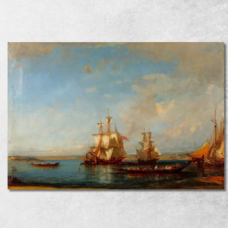 Caiques Und Segelboote Am Bosporus Félix Ziem drucken auf leinwand