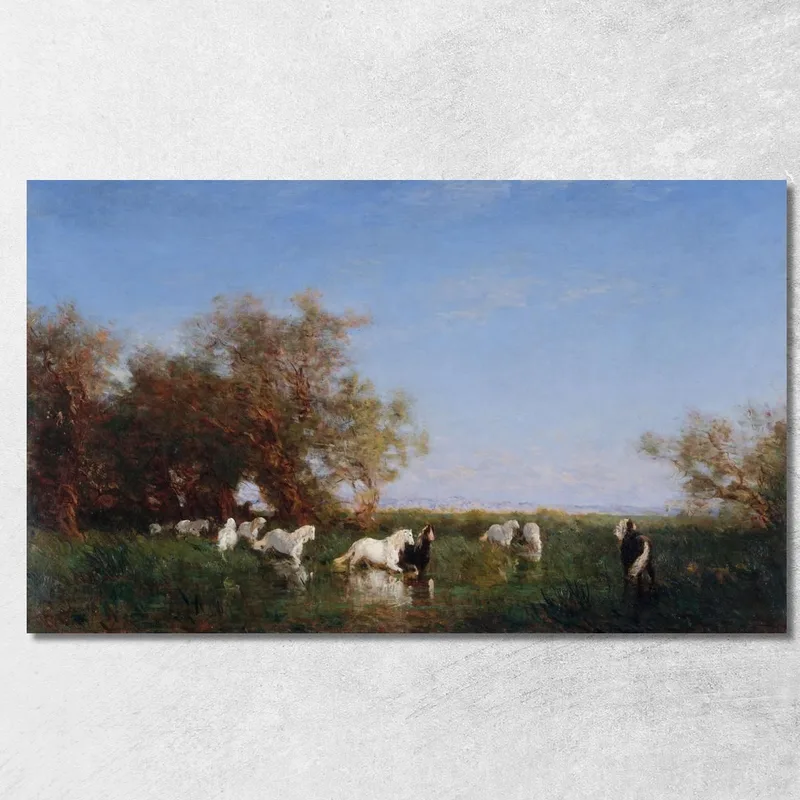 Wilde Pferde In Der Camargue Félix Ziem drucken auf leinwand