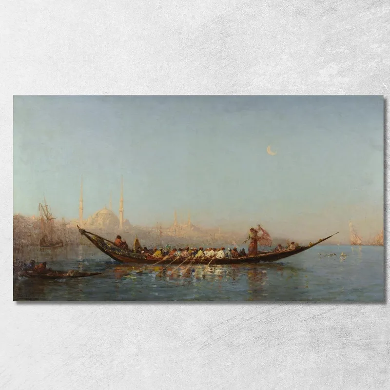 Konstantinopel, Die Barke Der Sultanin Félix Ziem drucken auf leinwand