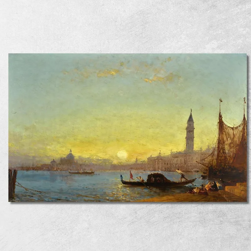 Sonnenuntergang In Venedig Félix Ziem drucken auf leinwand