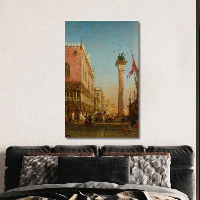 La Colonna Del Leone Di San Marco Sul Molo Félix Ziem