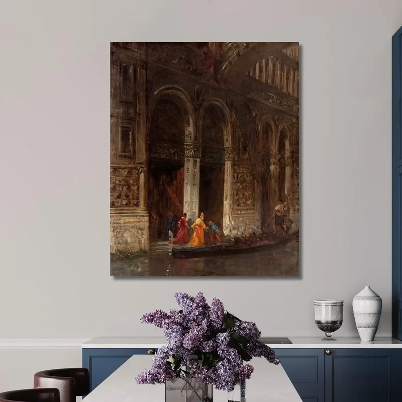 The Departure From The Doge'S Palace Under The Bridge Of Sighs Félix Ziem