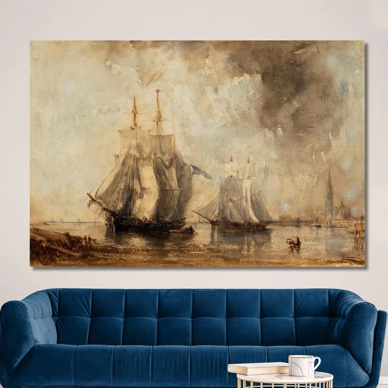 The Scheldt At Antwerp Félix Ziem
