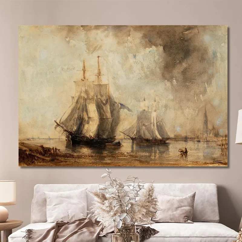 The Scheldt At Antwerp Félix Ziem