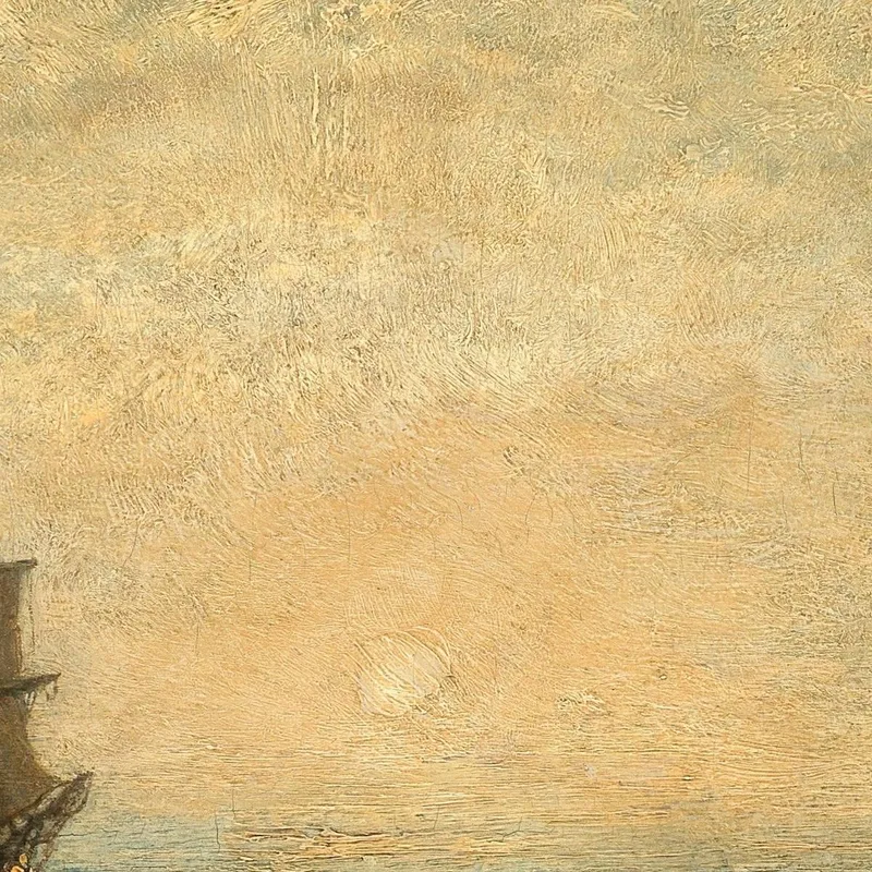 Veleros (Carabelas) Al Atardecer En Holanda Félix Ziem