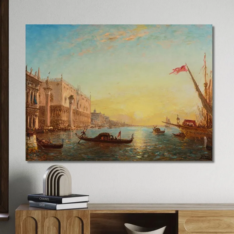 Amanecer Frente A La Piazzetta Y El Palacio Ducal De Venecia Félix Ziem