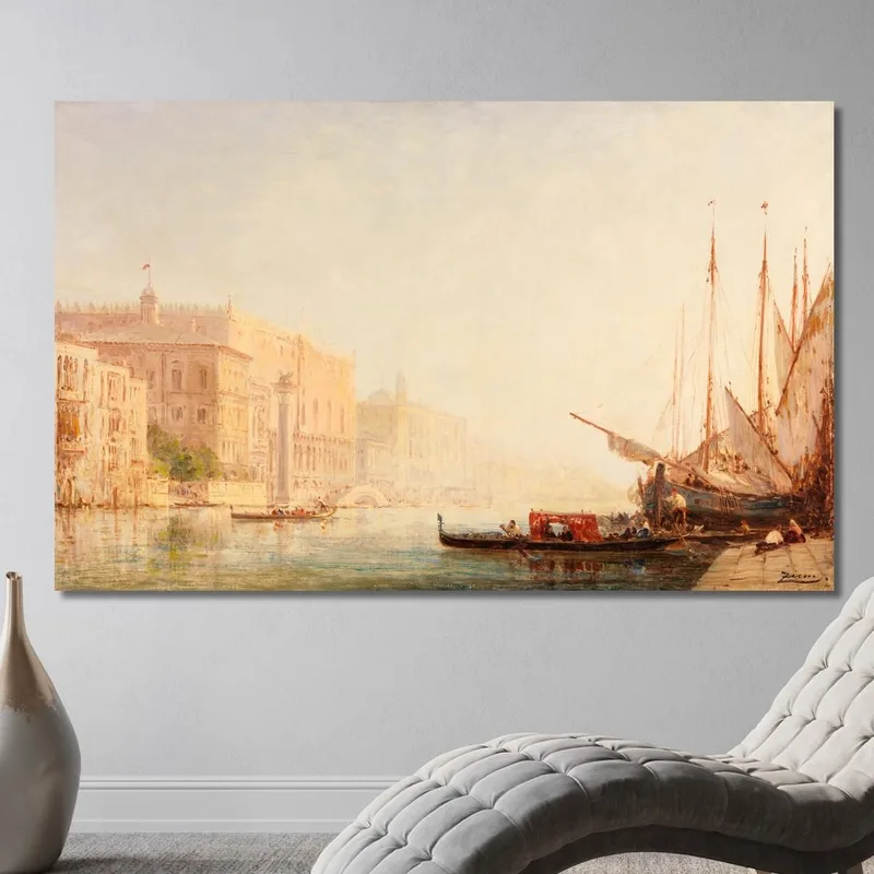 Venedig Eine Kanalszene Félix Ziem