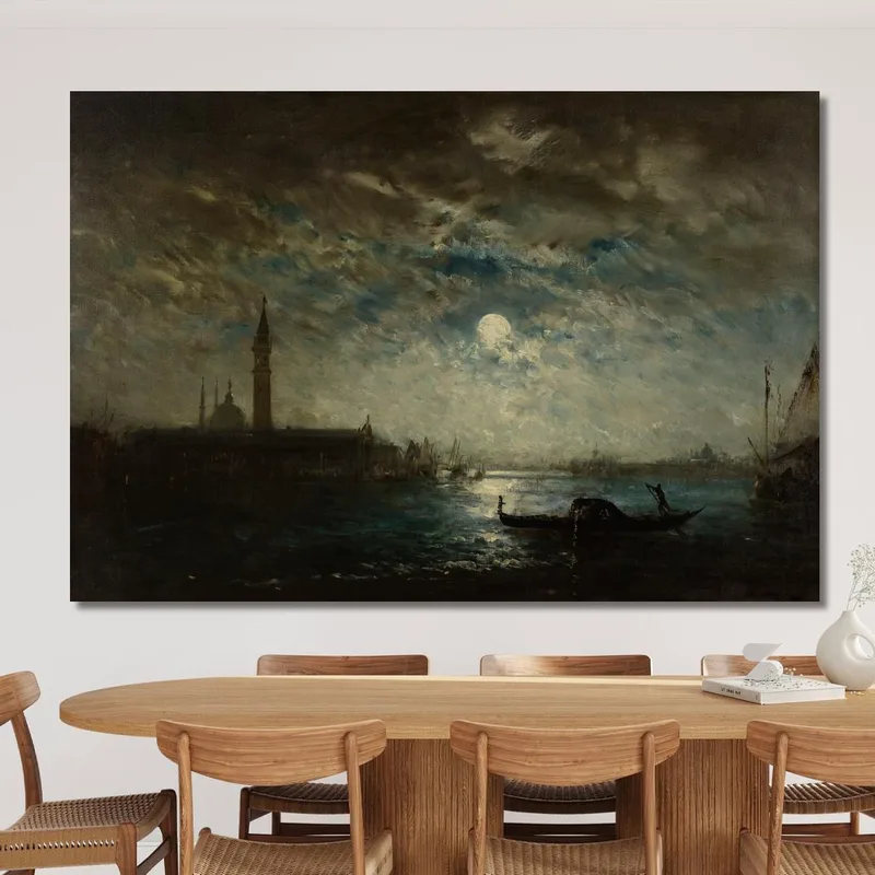 Venecia Y El Campanile A La Luz De La Luna Félix Ziem