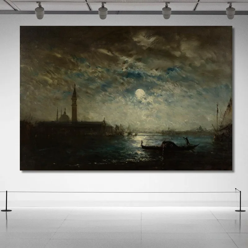 Venecia Y El Campanile A La Luz De La Luna Félix Ziem