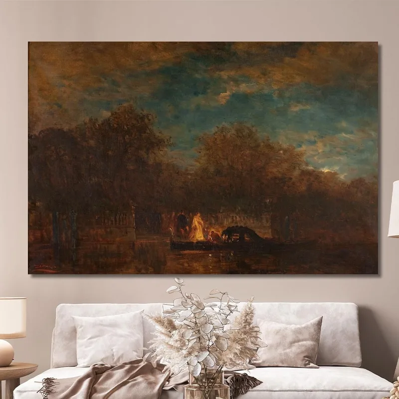 Venecia La Salida Del Jardín Francés Al Crepúsculo Félix Ziem