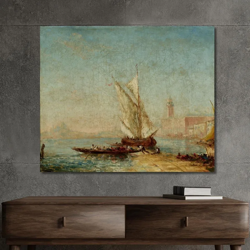 Vista De Venecia Con El Palacio Ducal 2 Félix Ziem