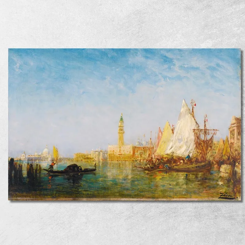 Veduta Di Venezia Con Il Palazzo Ducale Félix Ziem quadro stampa su tela