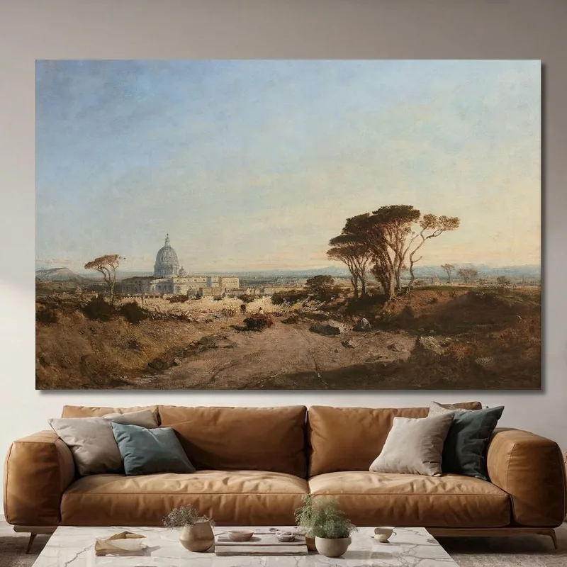 Vista De Roma Y La Llegada Al Vaticano Félix Ziem