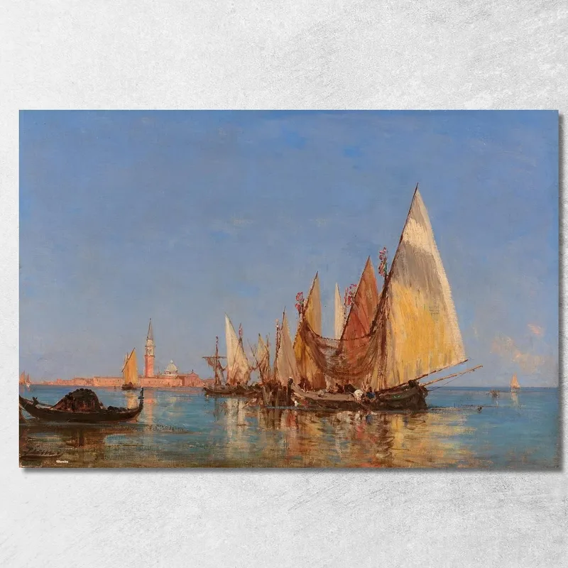 Veduta Di Venezia Con San Giorgio Maggiore Félix Ziem quadro stampa su tela