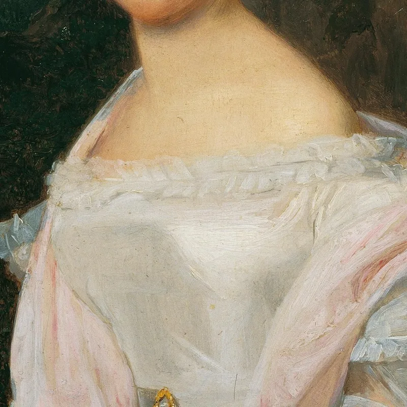 Dame In Weißem Kleid Vor Einer Wienerwaldlandschaft Ferdinand Georg Waldmüller