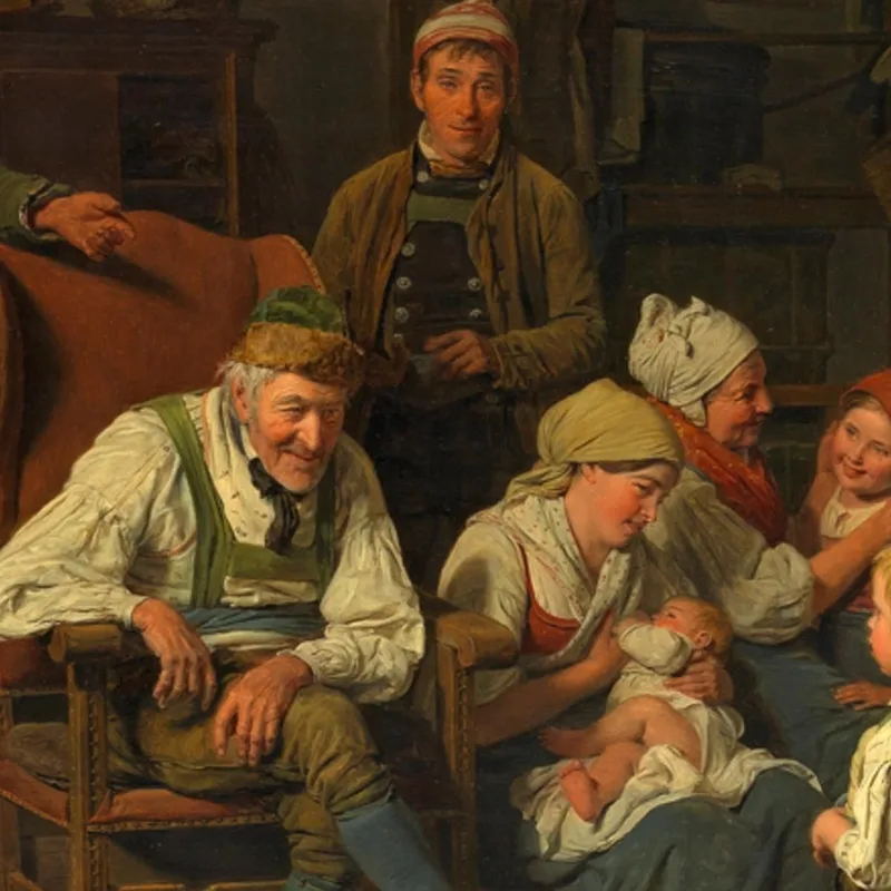 La Felicitación Por El Cumpleaños Del Abuelo Ferdinand Georg Waldmüller