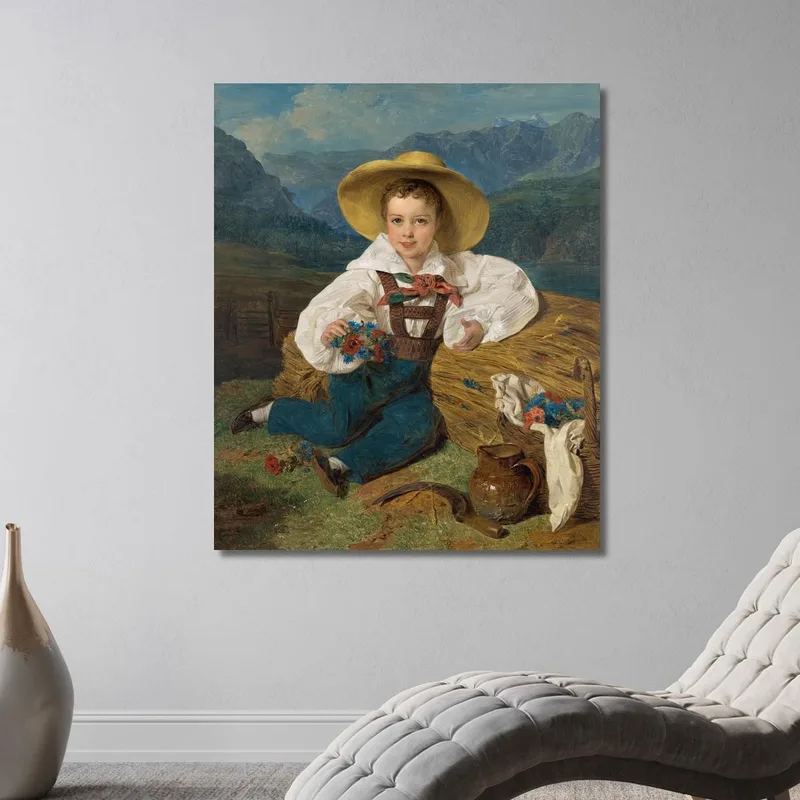 El Conde Demetrius Apraxin De Niño Ante Un Paisaje Montañoso Ferdinand Georg Waldmüller