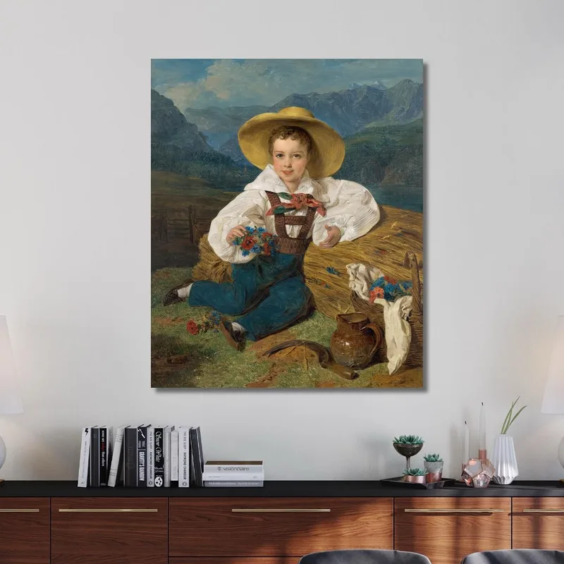 El Conde Demetrius Apraxin De Niño Ante Un Paisaje Montañoso Ferdinand Georg Waldmüller