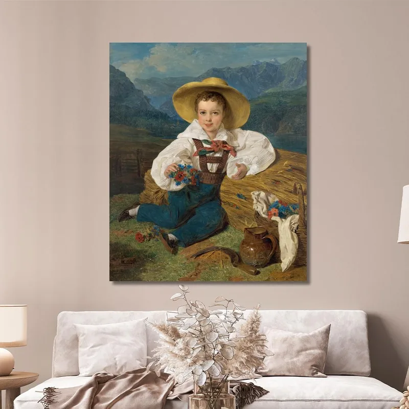 El Conde Demetrius Apraxin De Niño Ante Un Paisaje Montañoso Ferdinand Georg Waldmüller