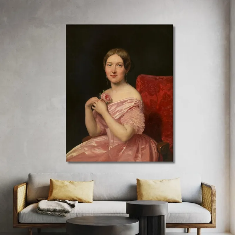 Giovane Dama In Abito Di Raso Rosa Ferdinand Georg Waldmüller