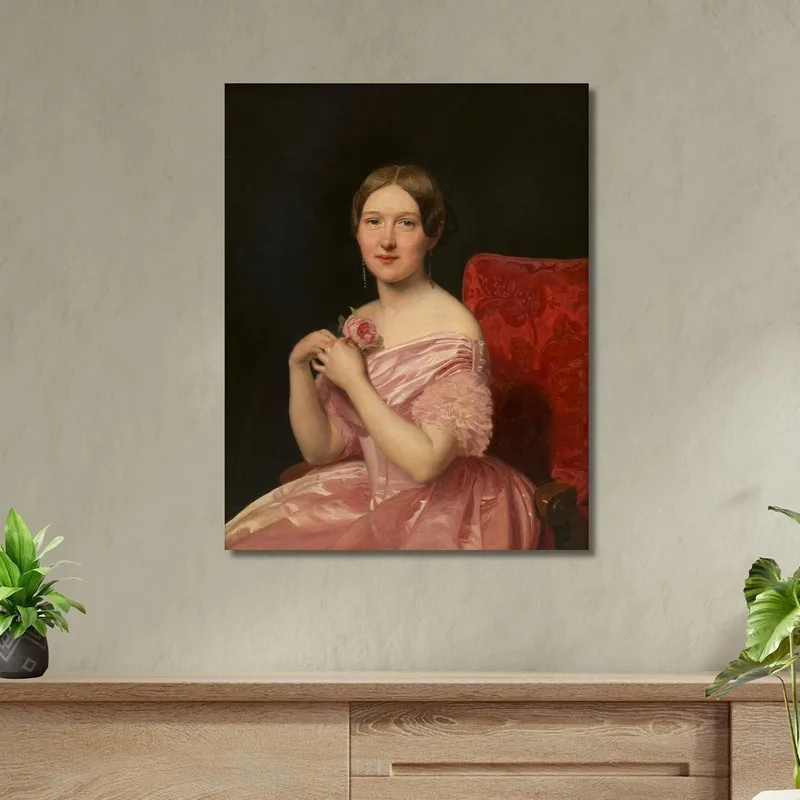 Giovane Dama In Abito Di Raso Rosa Ferdinand Georg Waldmüller