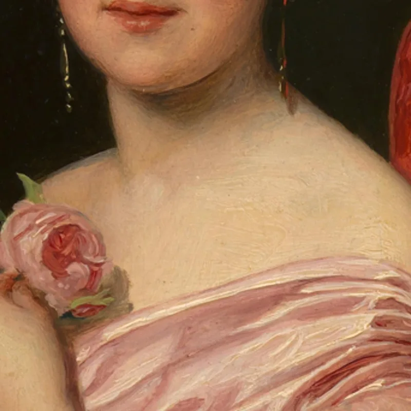 Giovane Dama In Abito Di Raso Rosa Ferdinand Georg Waldmüller