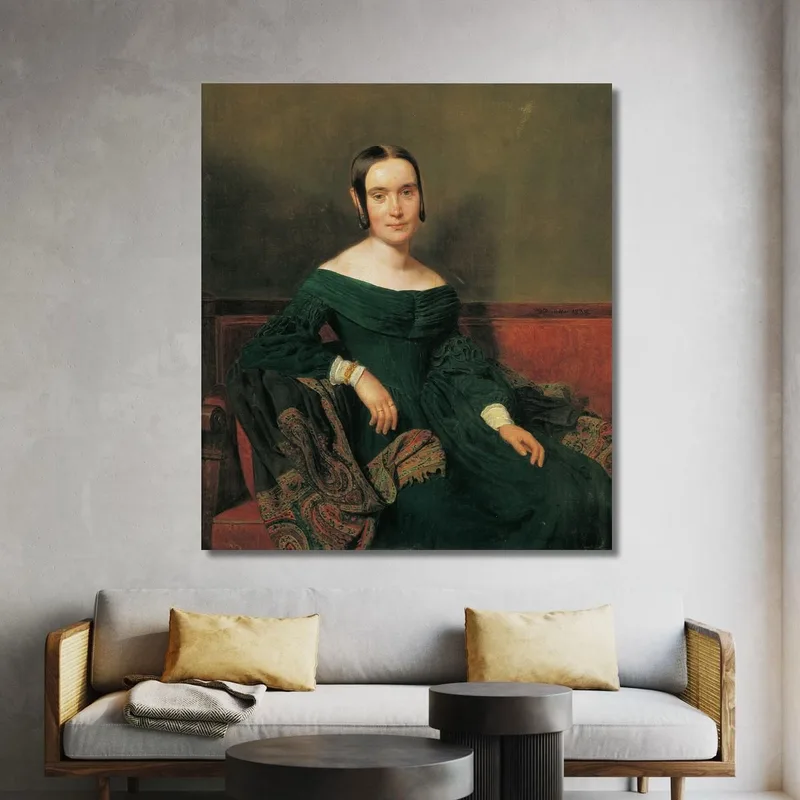 Dama Con Vestido Bermellón Ferdinand Georg Waldmüller