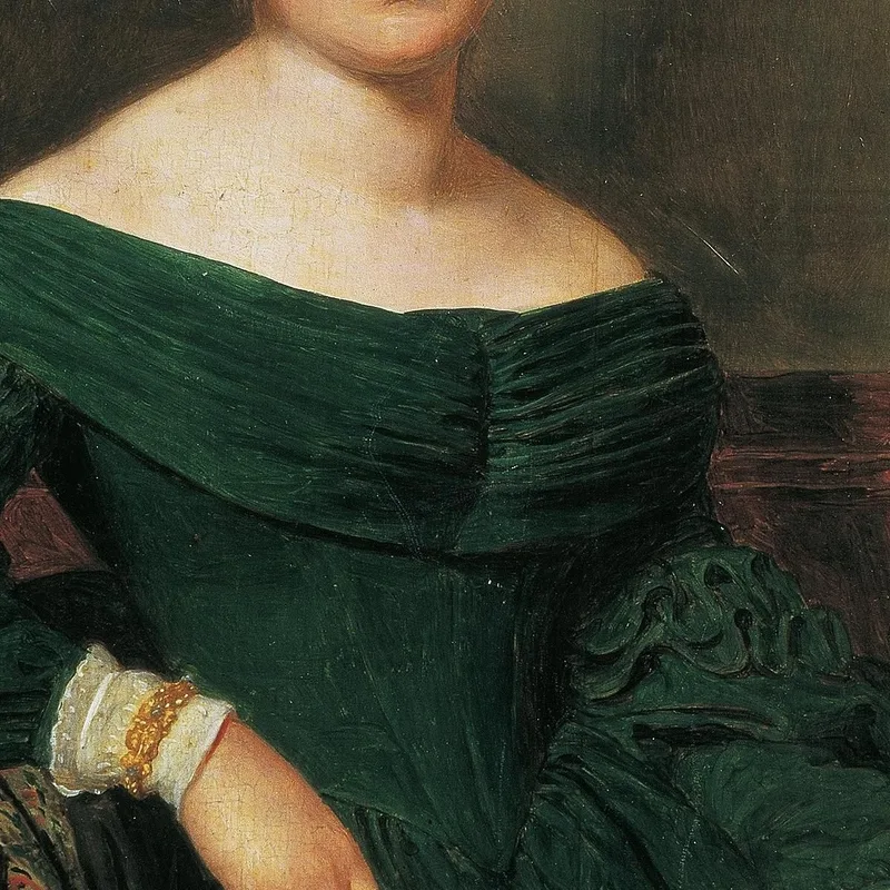 Dama Con Vestido Bermellón Ferdinand Georg Waldmüller