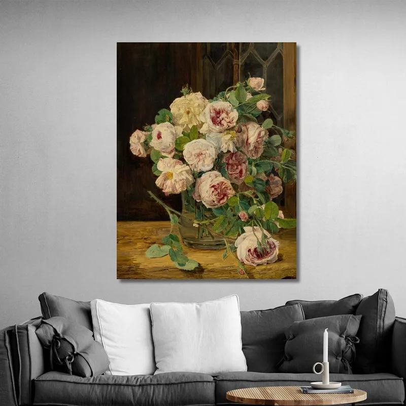 Ramo De Rosas En La Ventana Ferdinand Georg Waldmüller
