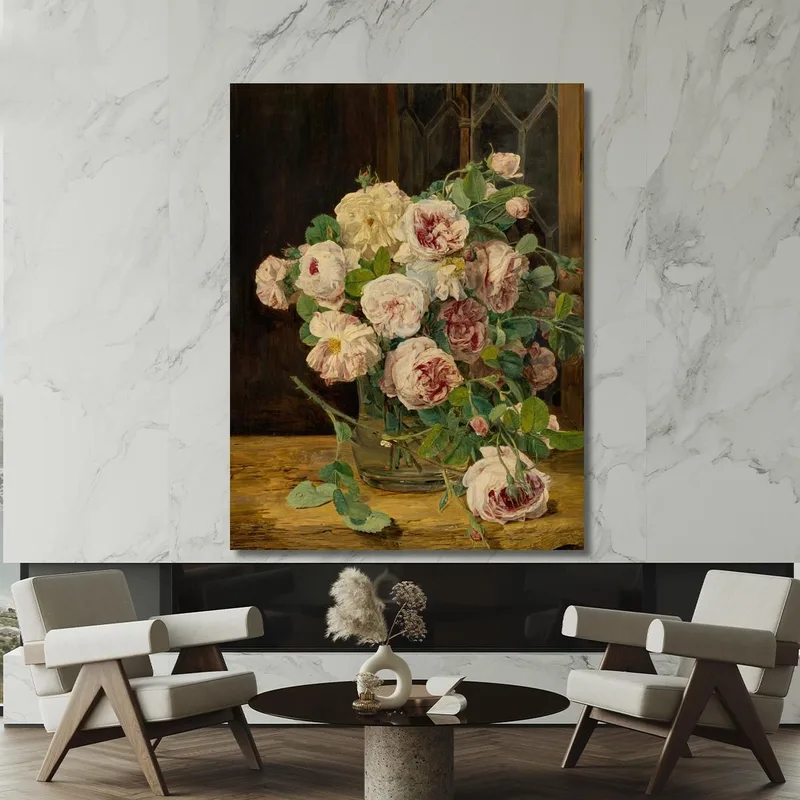 Ramo De Rosas En La Ventana Ferdinand Georg Waldmüller