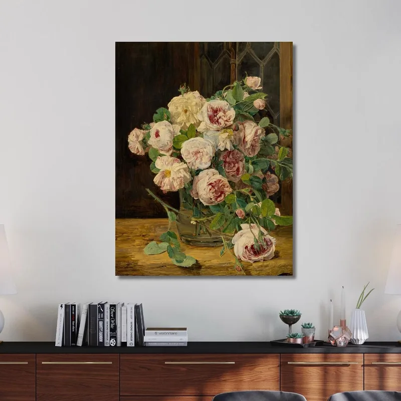 Ramo De Rosas En La Ventana Ferdinand Georg Waldmüller