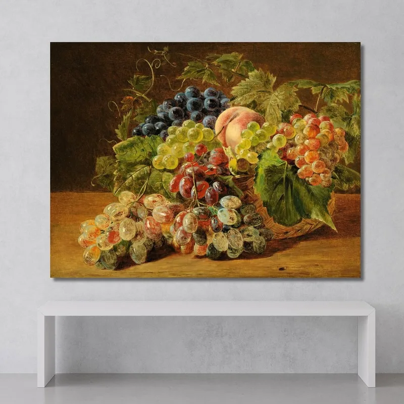 Naturaleza Muerta Con Melocotones Y Uvas Ferdinand Georg Waldmüller