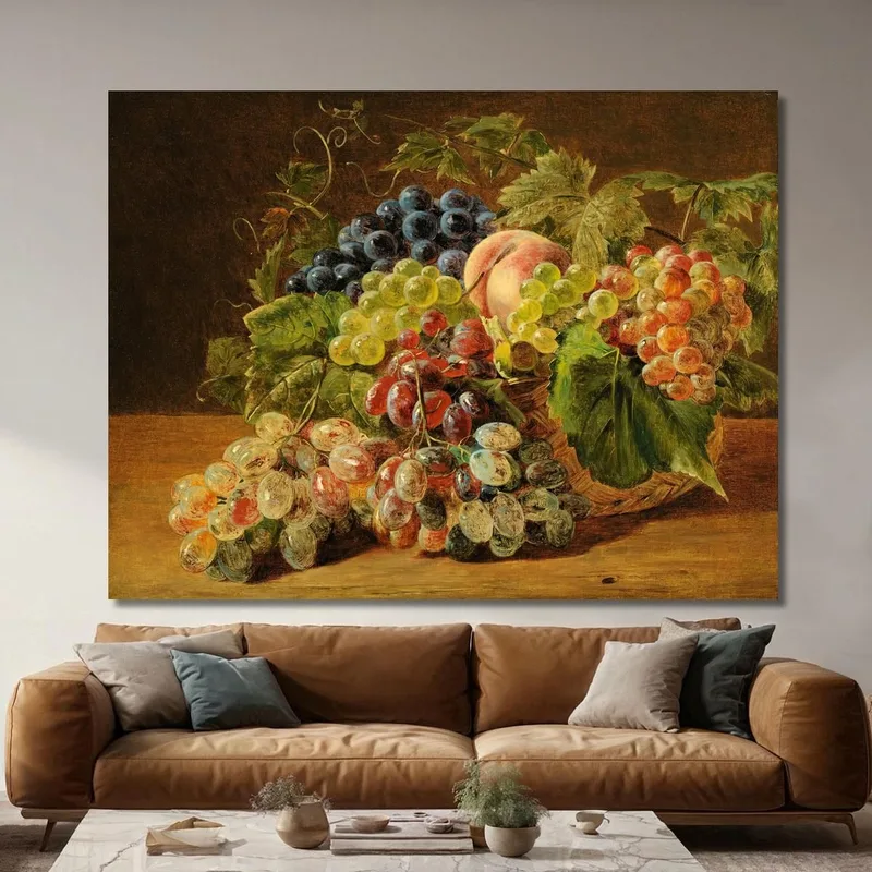 Naturaleza Muerta Con Melocotones Y Uvas Ferdinand Georg Waldmüller