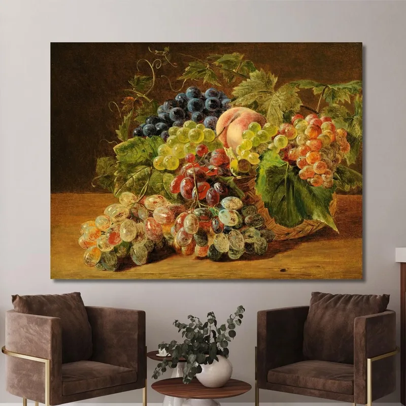 Naturaleza Muerta Con Melocotones Y Uvas Ferdinand Georg Waldmüller