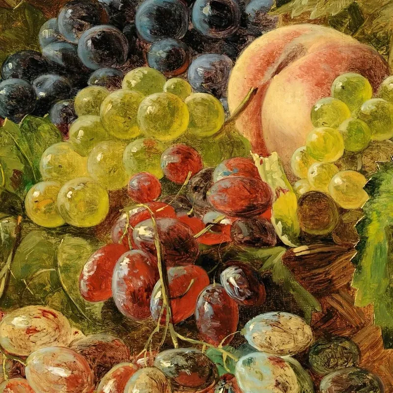 Naturaleza Muerta Con Melocotones Y Uvas Ferdinand Georg Waldmüller