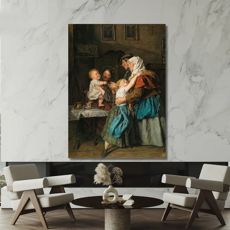 La Visita De Los Abuelos Ferdinand Georg Waldmüller