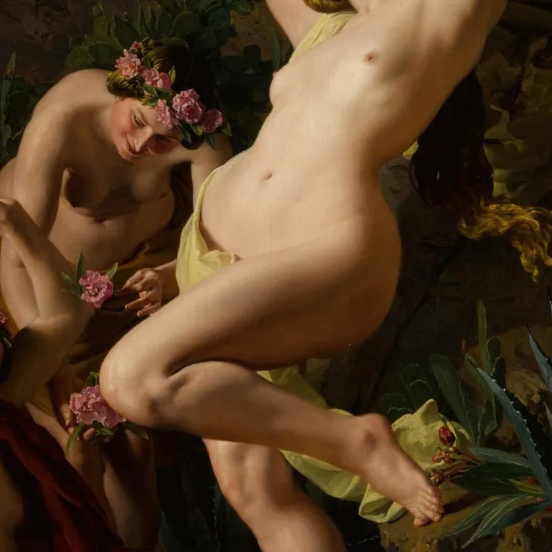Tres Gracias Adornadas Con Rosas Ferdinand Georg Waldmüller