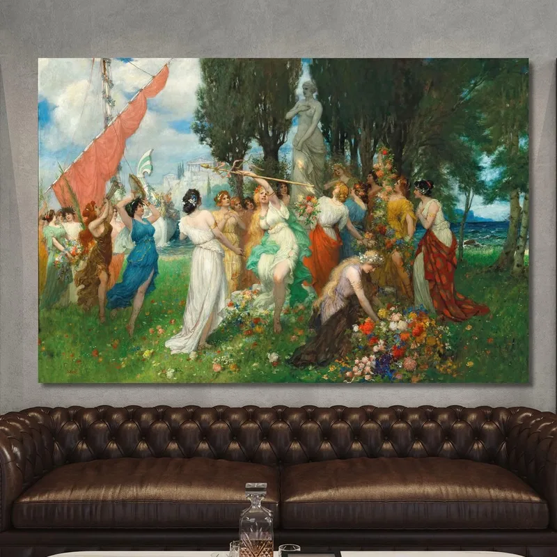 Das Frühlingsfest Der Flora Vor Der Akropolis Ferdinand Leeke