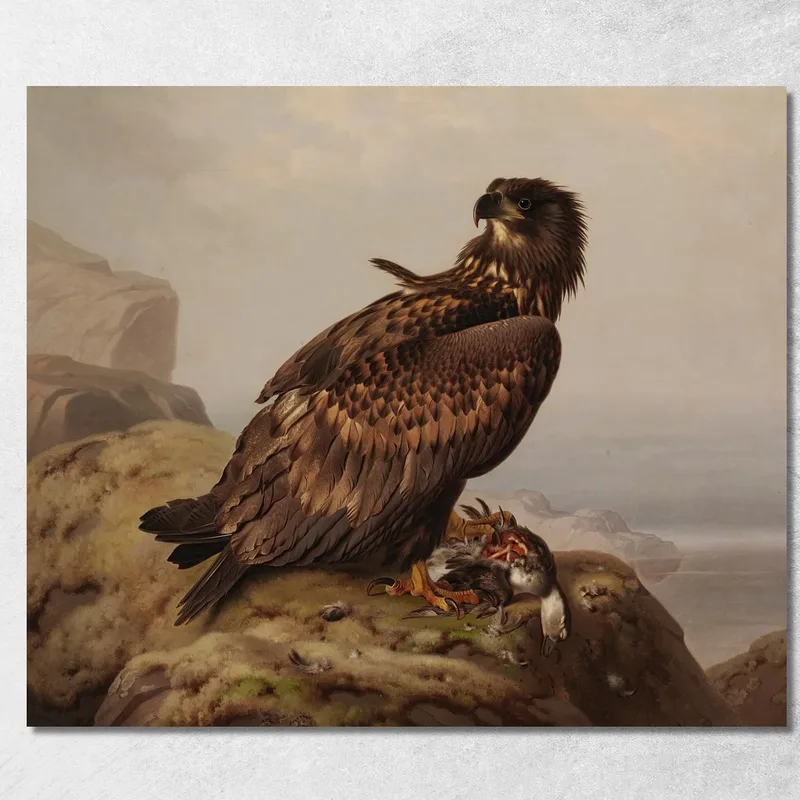 Águila De Cola Blanca Con Su Presa Ferdinand von Wright cuadro en lienzo