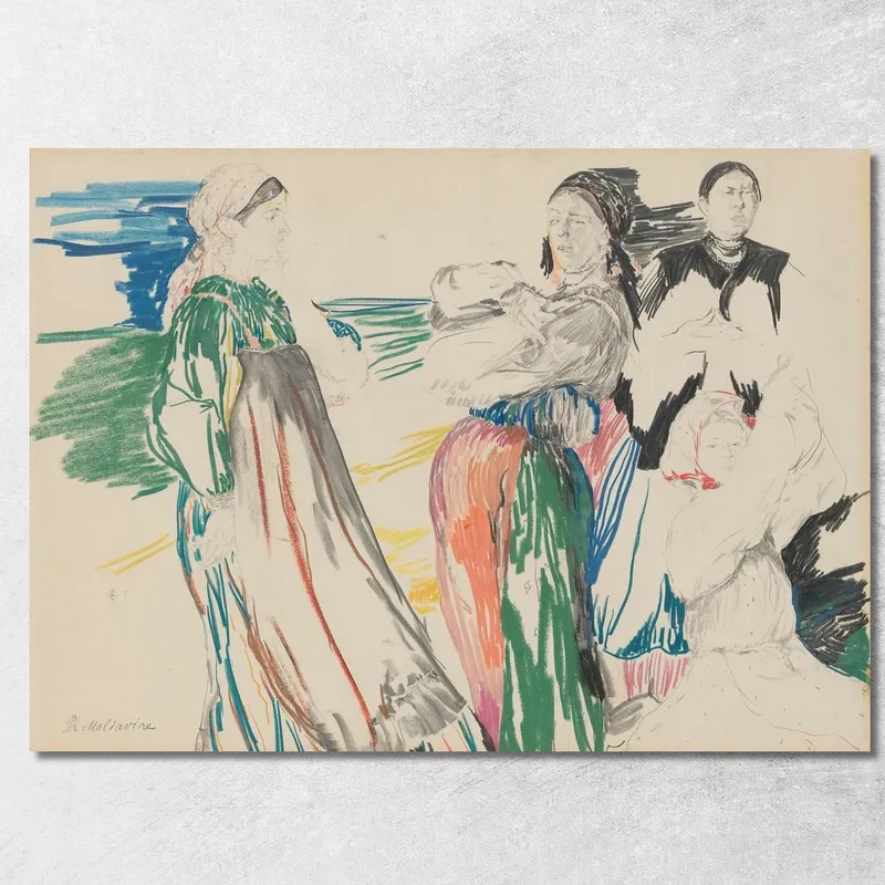 Boceto De Figuras En Un Paisaje Filipp Malyavin cuadro en lienzo