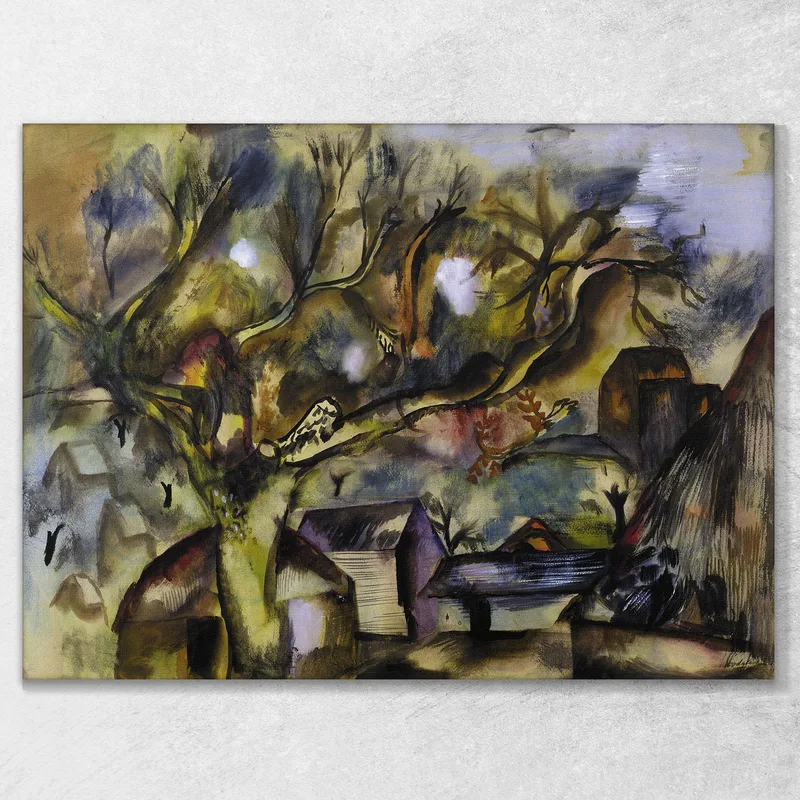 Serata Di Pezzi Agricoli Frances Hodgkins quadro stampa su tela
