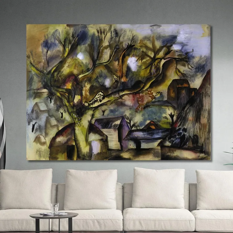 Serata Di Pezzi Agricoli Frances Hodgkins quadro stampa su tela
