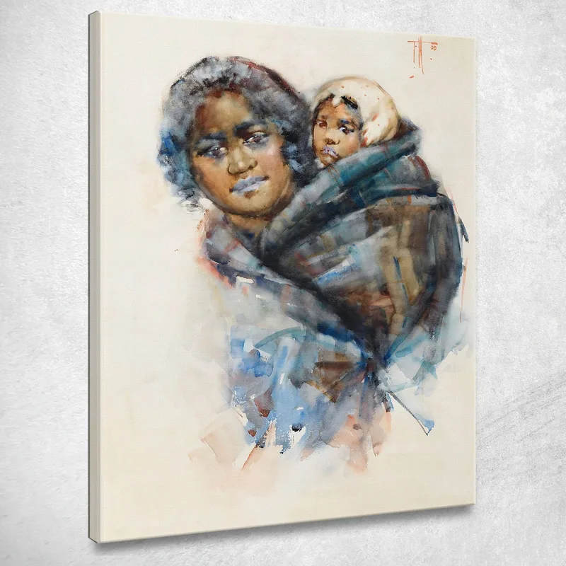 Donna E Bambino Maori Frances Hodgkins quadro stampa su tela